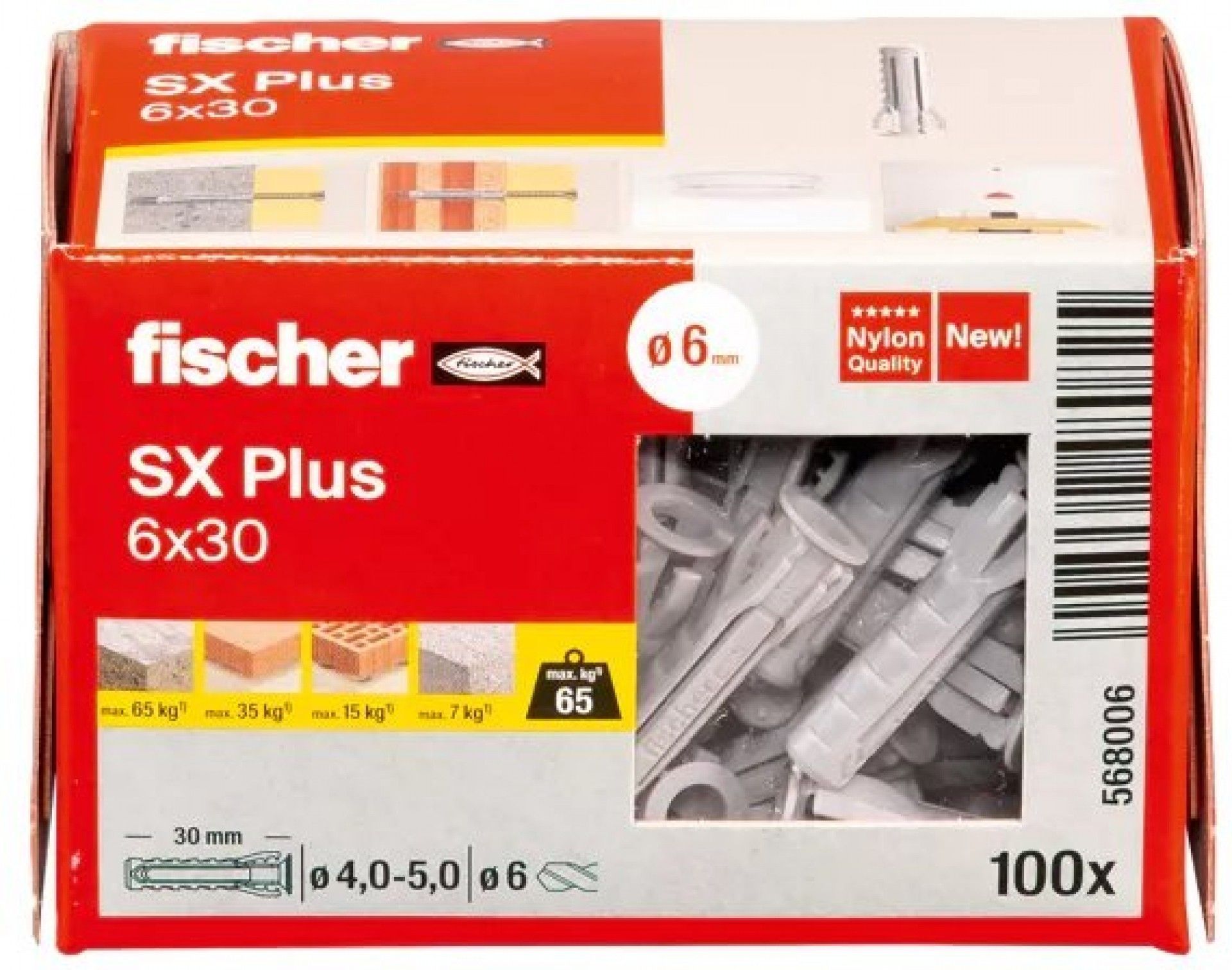 Bucha 6mm SX Plus (100uni) refª 568006 Fischer