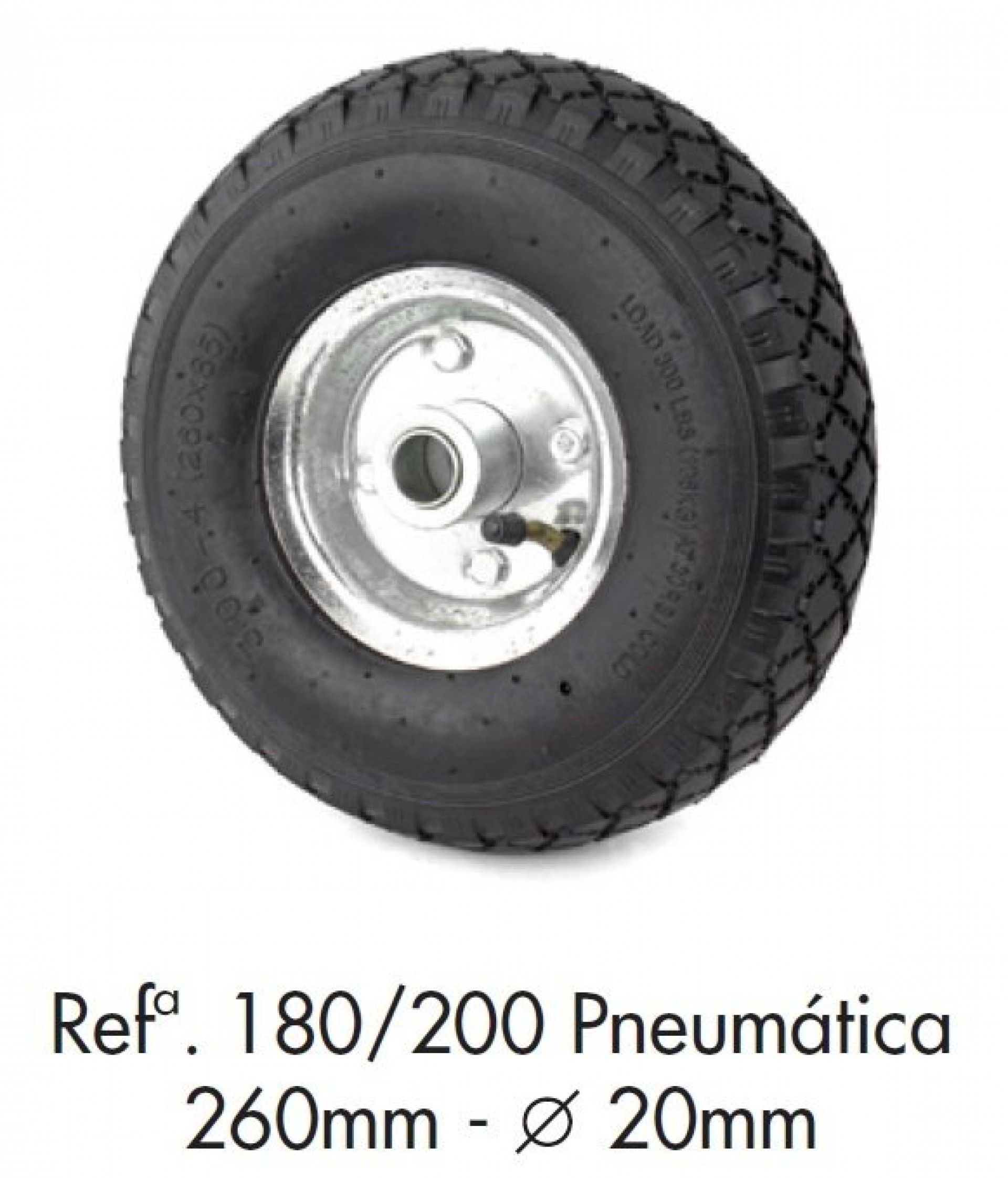 Roda pneumática 260x20mm refª. 180/200