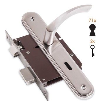 Conjunto Puxador c/fechadura Cromado mate ref� 2010 Teicocil