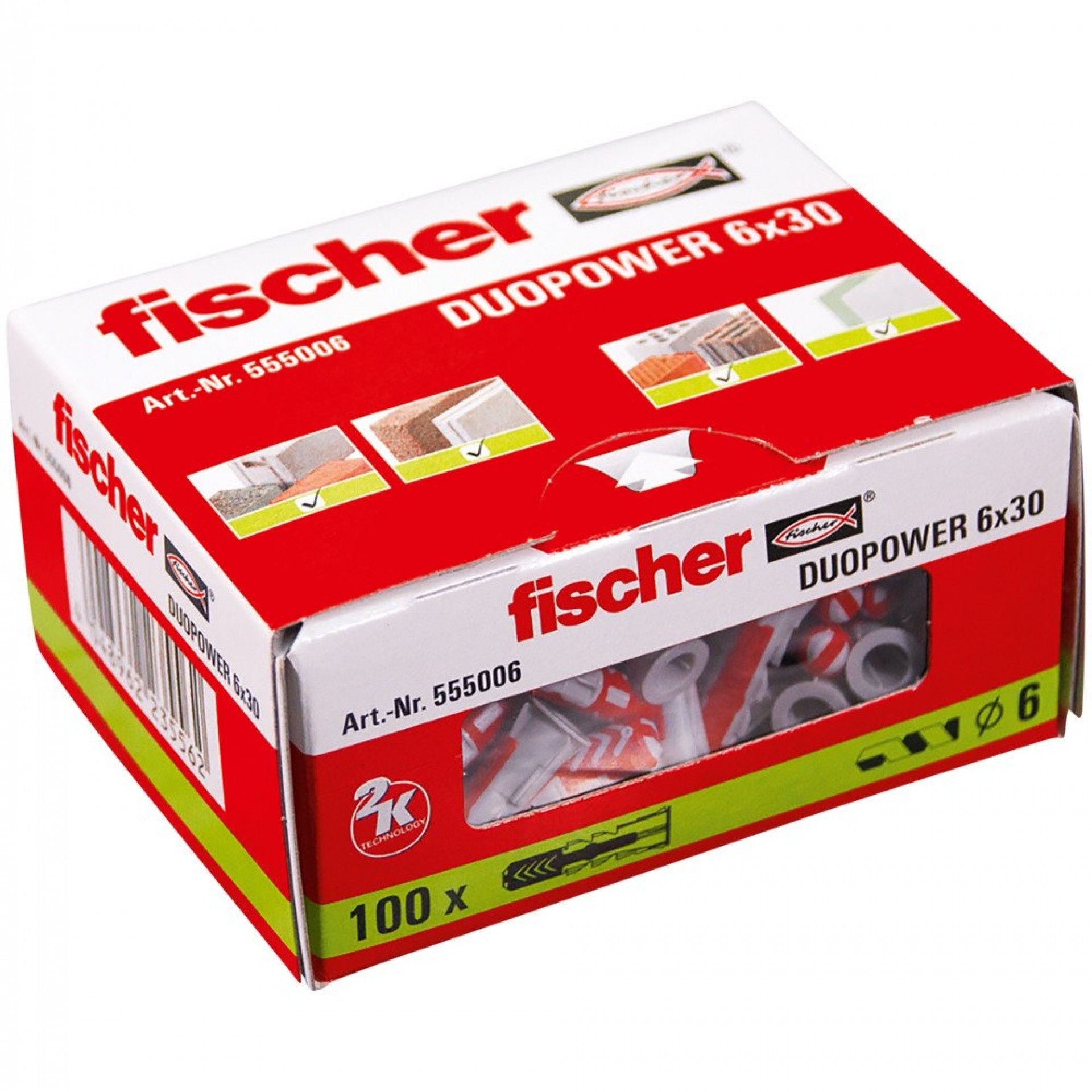 BUCHA DUOPOWER 6X30 100PÇ FISCHER
