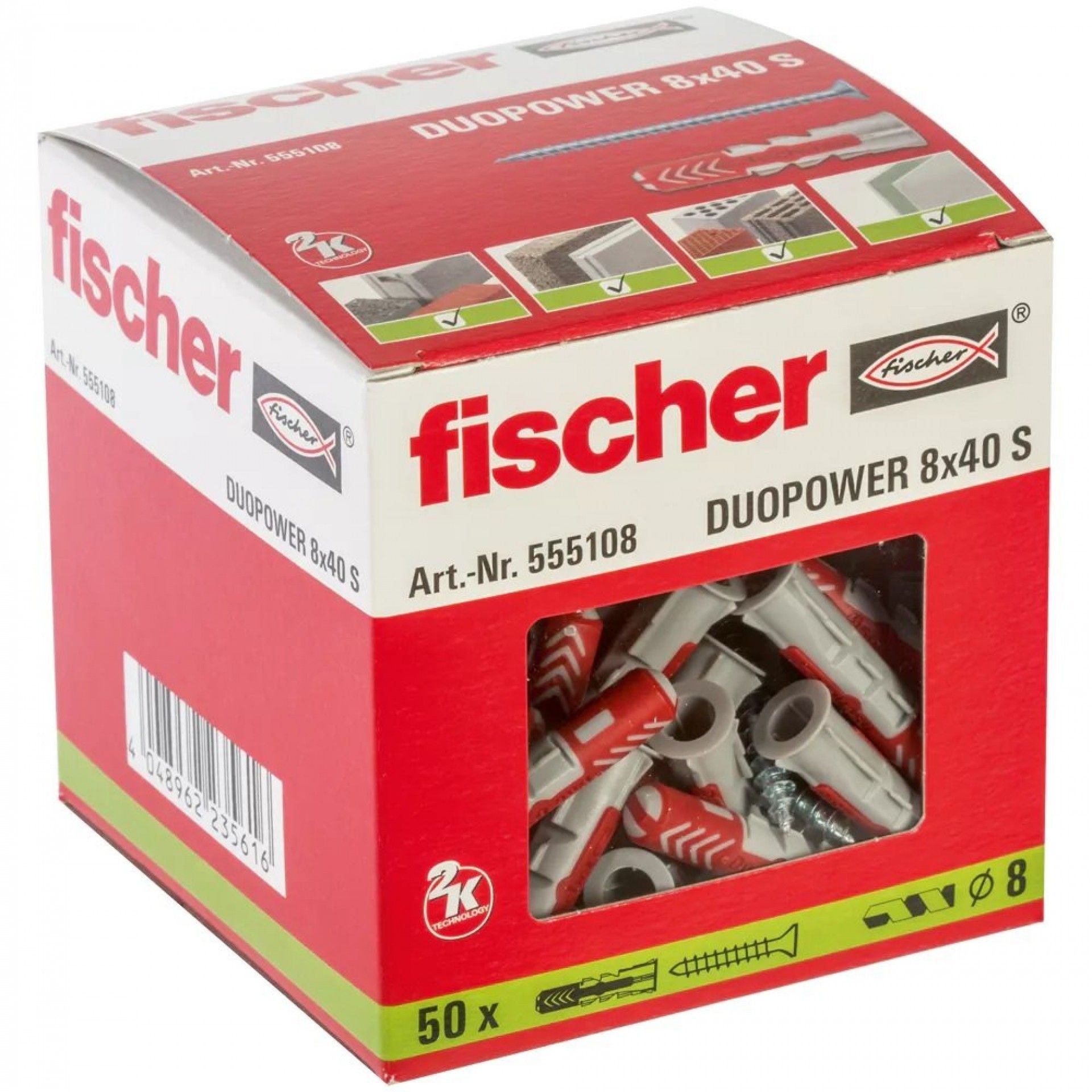 Duopower Bucha + parafuso 8.40 S (50pç) refª 555108 Fischer