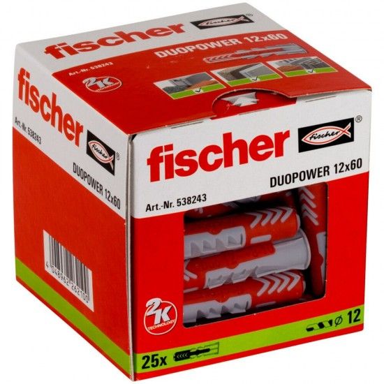 BUCHA DUOPOWER 12x60 CAIXA 25P REF 538243 FISCHER