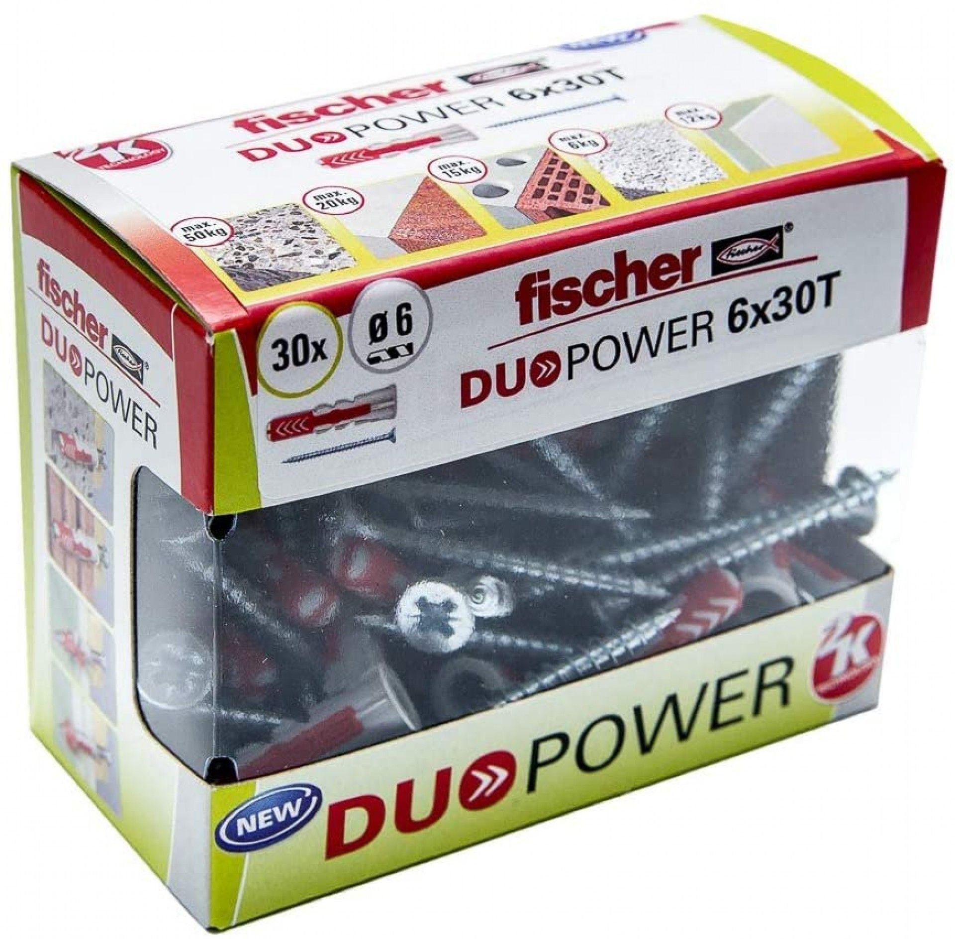Bucha nylon DuoPower 6 x 30 S 30pç REF 536390 FISCHER