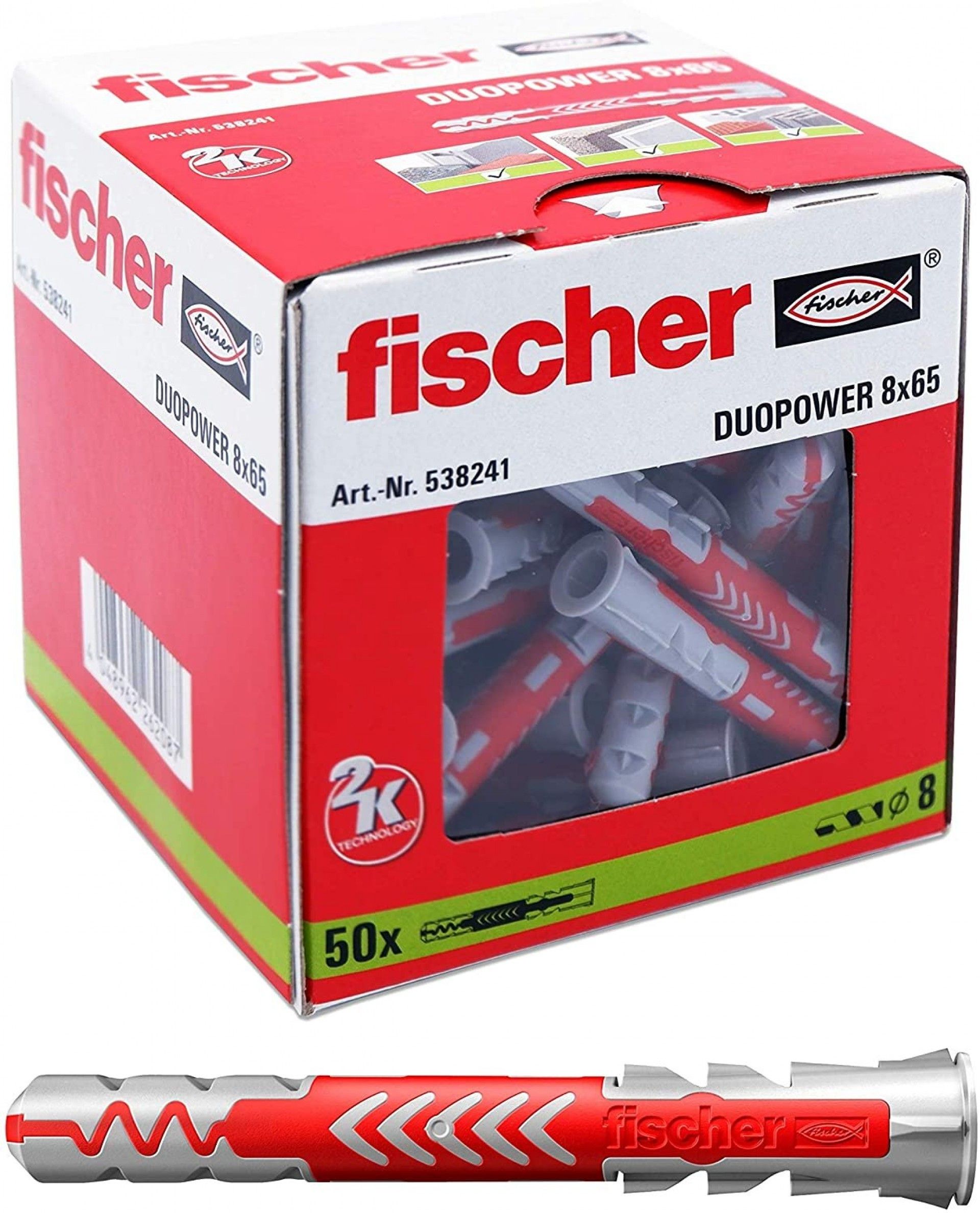 BUCHA DUOPOWER 8x65 50pç REF 538241 FISCHER