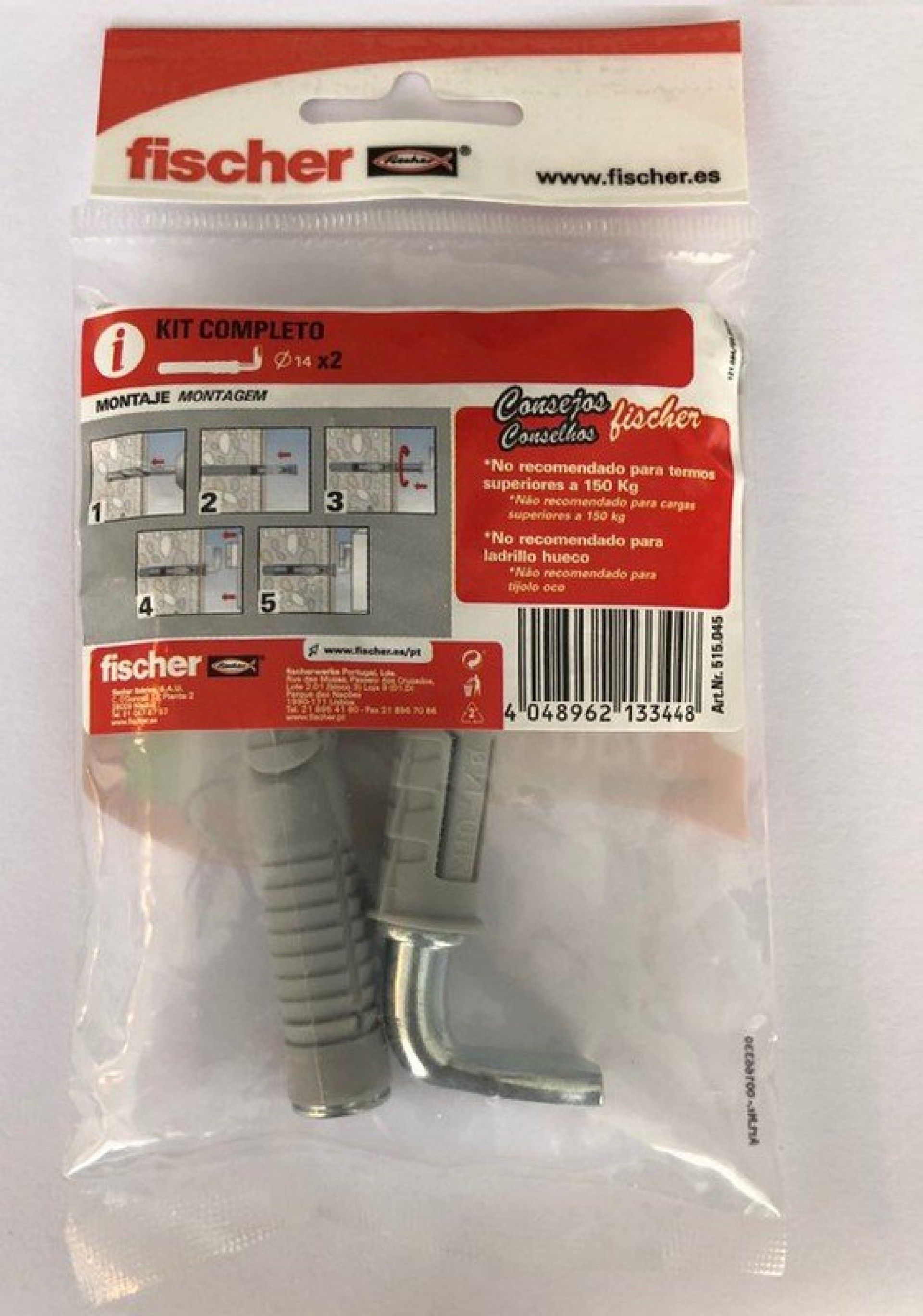 Kit fixação termo-acumulador Ø14mm refª 515045 FISCHER