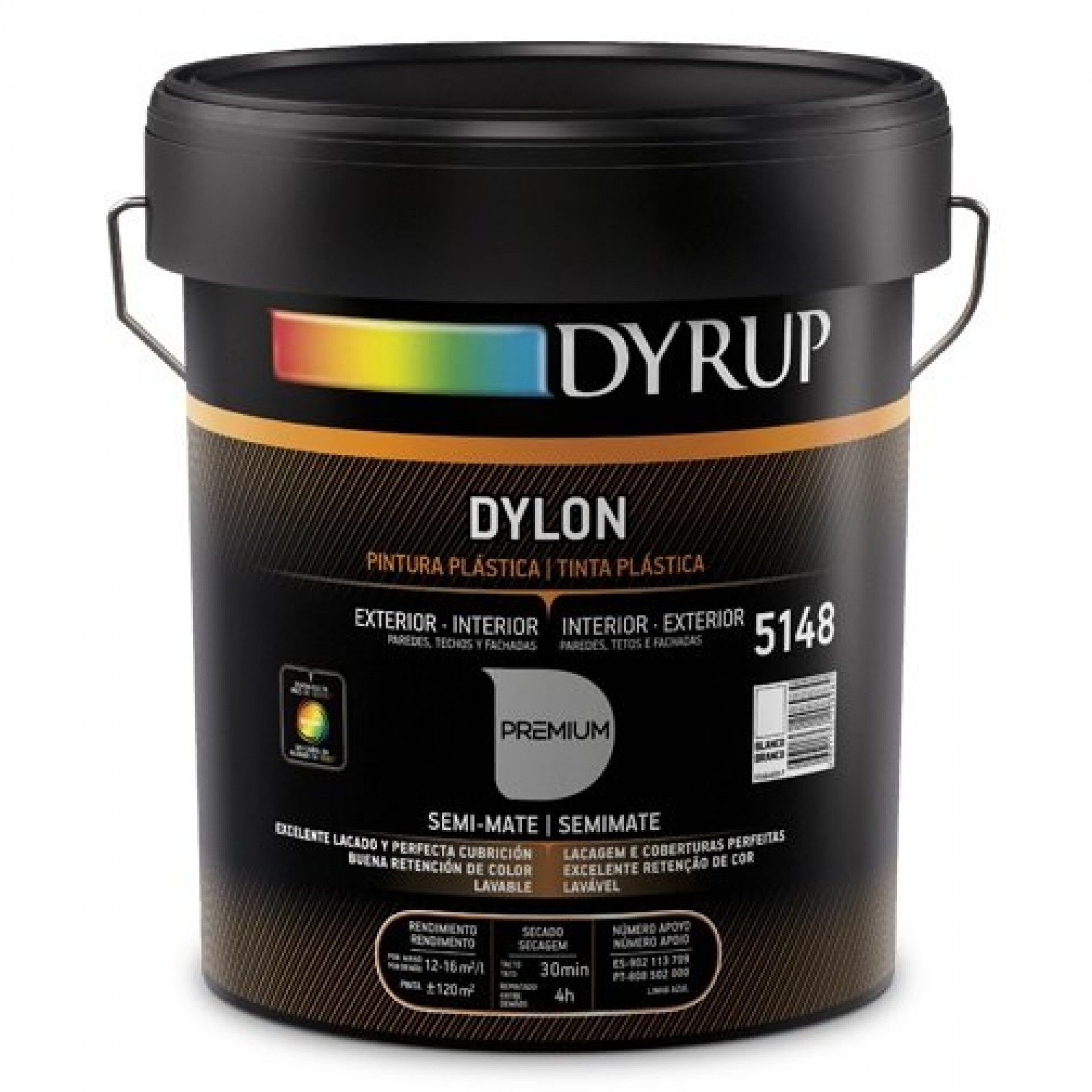 TINTA DYLON PRETO SEMI-MATE 5L REF 5148-895 DYRUP