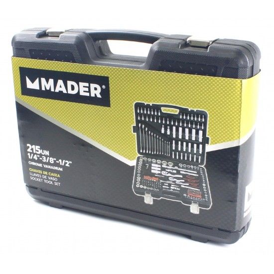 Mala de Ferramenta , 215Un, 1/4" - 3/8" - 1/2" ref 51061 MADER