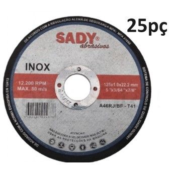 Disco corte inox 125x1.0mm (25p) Sady