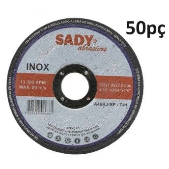 Disco corte inox 115x1.0mm (50p) Sady