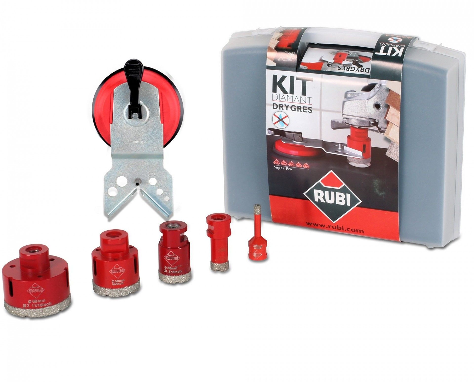 Kit 5 brocas diamantadas corte seco refª 50936 RUBI