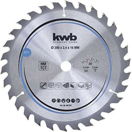 DISCO PASTILHADO 200x1.6mm 30D HM TCT REF 49587157 KWB