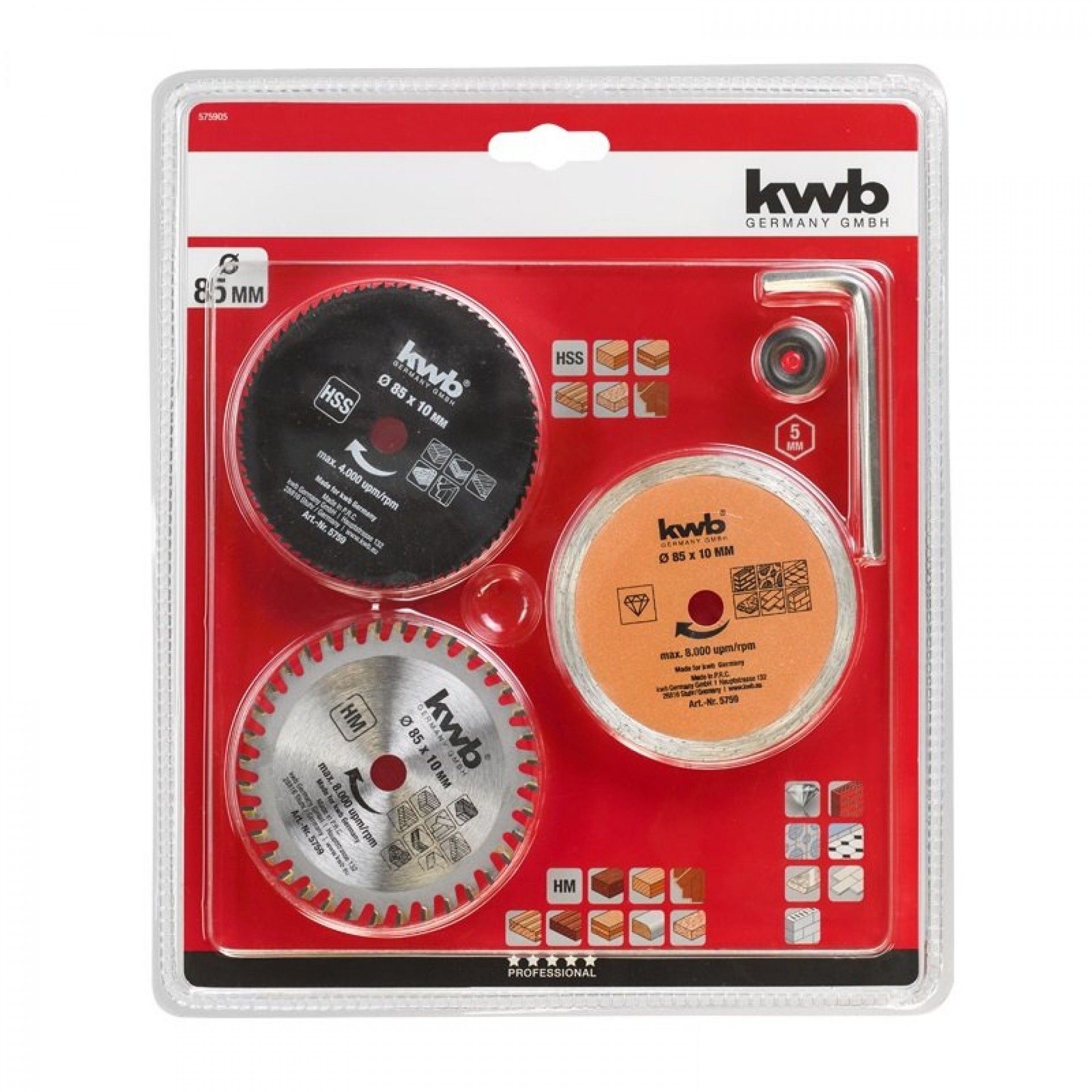 KIT P/ MINI SERRA CIRCULAR 85MM KWB REF 575905