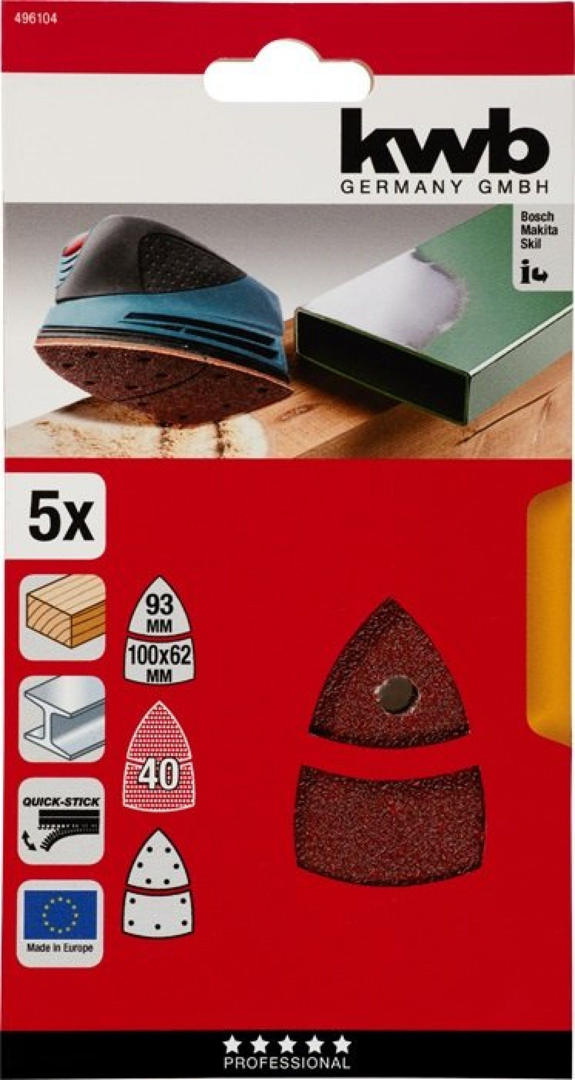 LIXA TRIANGULAR 93MM 100X62MM GR40 REF 49496104 KWB