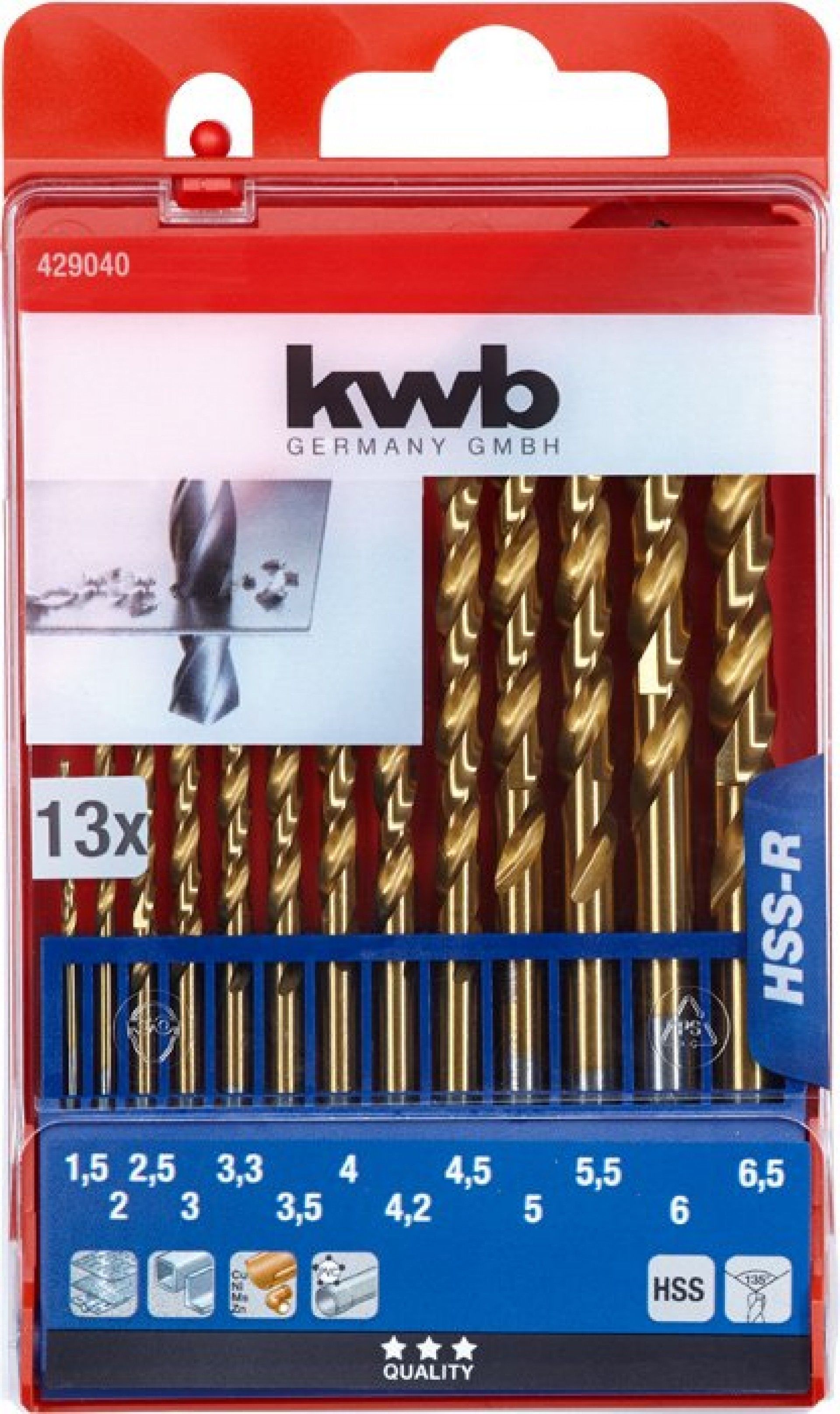 KIT BROCAS HSS 13PÇ REF 49429040 KWB