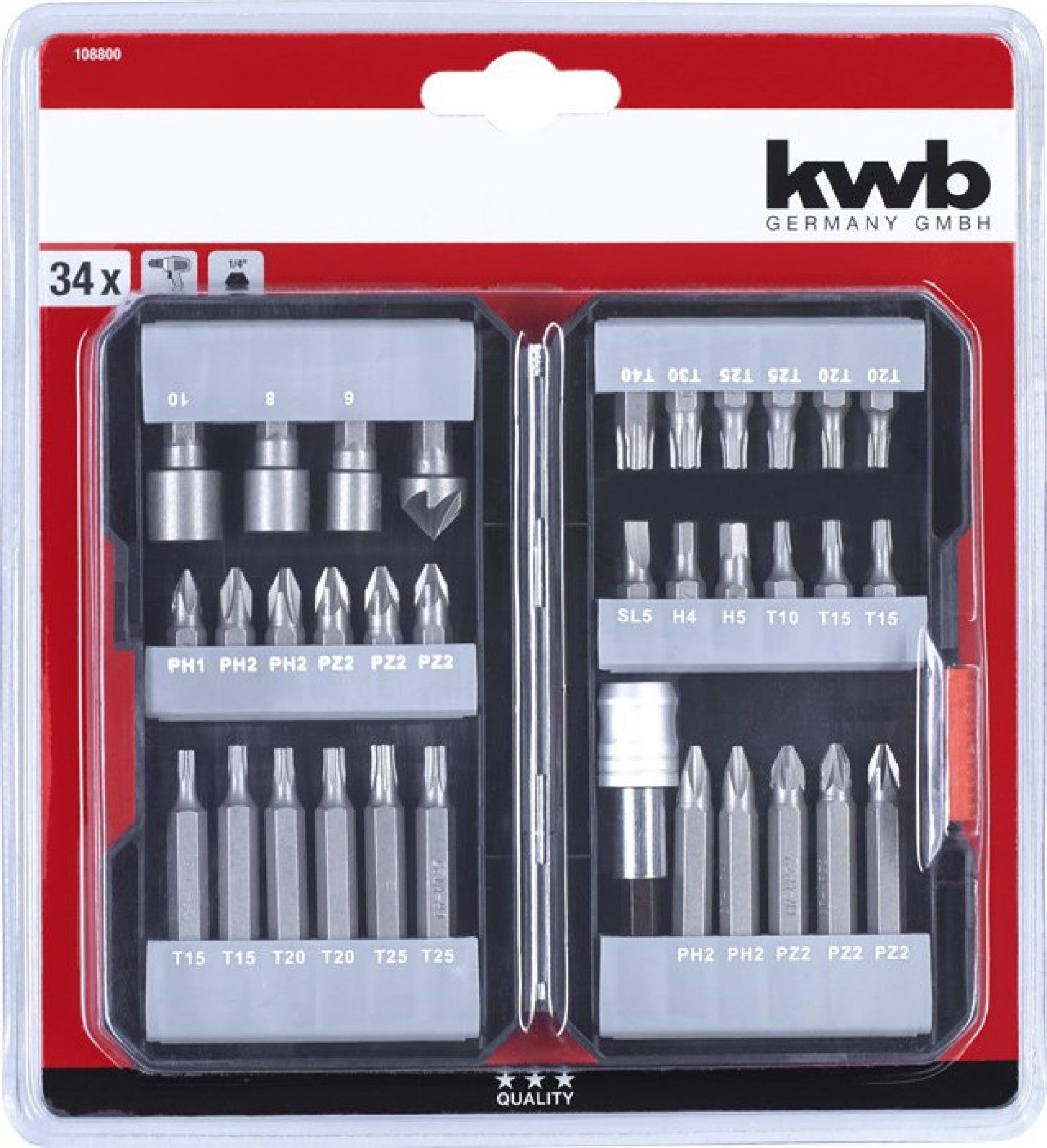 KIT BITS VARIADOS 34PÇ REF 49108800 KWB