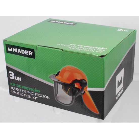 Kit Proteo, Capacete + Viseira + Auscultadores, 3Un ref 49056 MADER