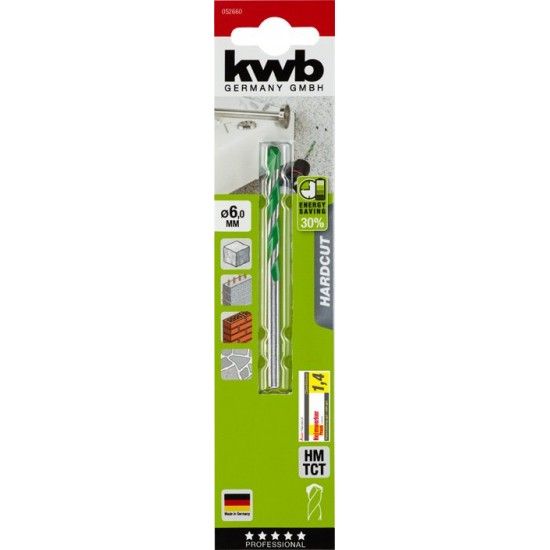 BROCA CERAMICA VIDRO 6.0mm REF 49052660 KWB BROCA CERAMICA VIDRO 6.0mm REF 49052660 KWB