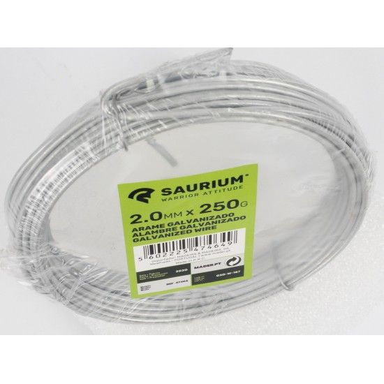 Arame Galvanizado, 2mmx250g refª 47464 SAURIUM Arame Galvanizado, 2mmx250g refª 47464 SAURIUM