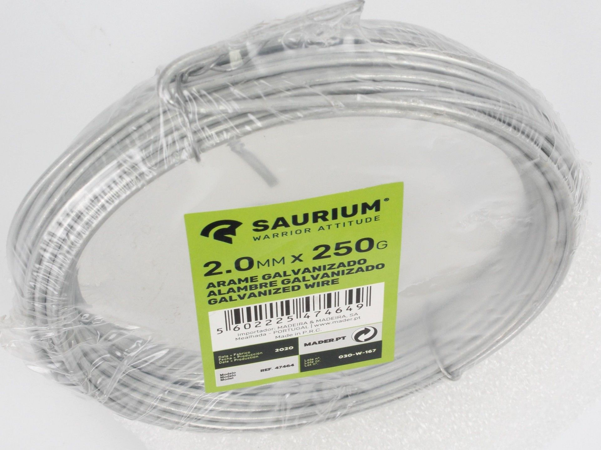 Arame Galvanizado, 2mmx250g refª 47464 SAURIUM