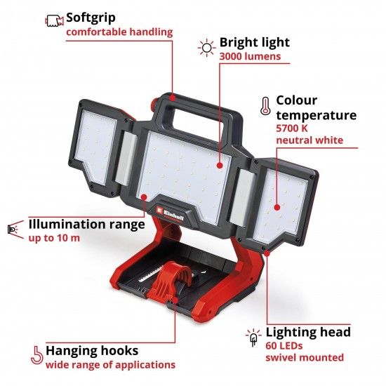 Projector a bateria TP-CL 18/3000 Li-Solo refª 4514172 EINHELL Projector a bateria TP-CL 18/3000 Li-Solo refª 4514172 EINHELL