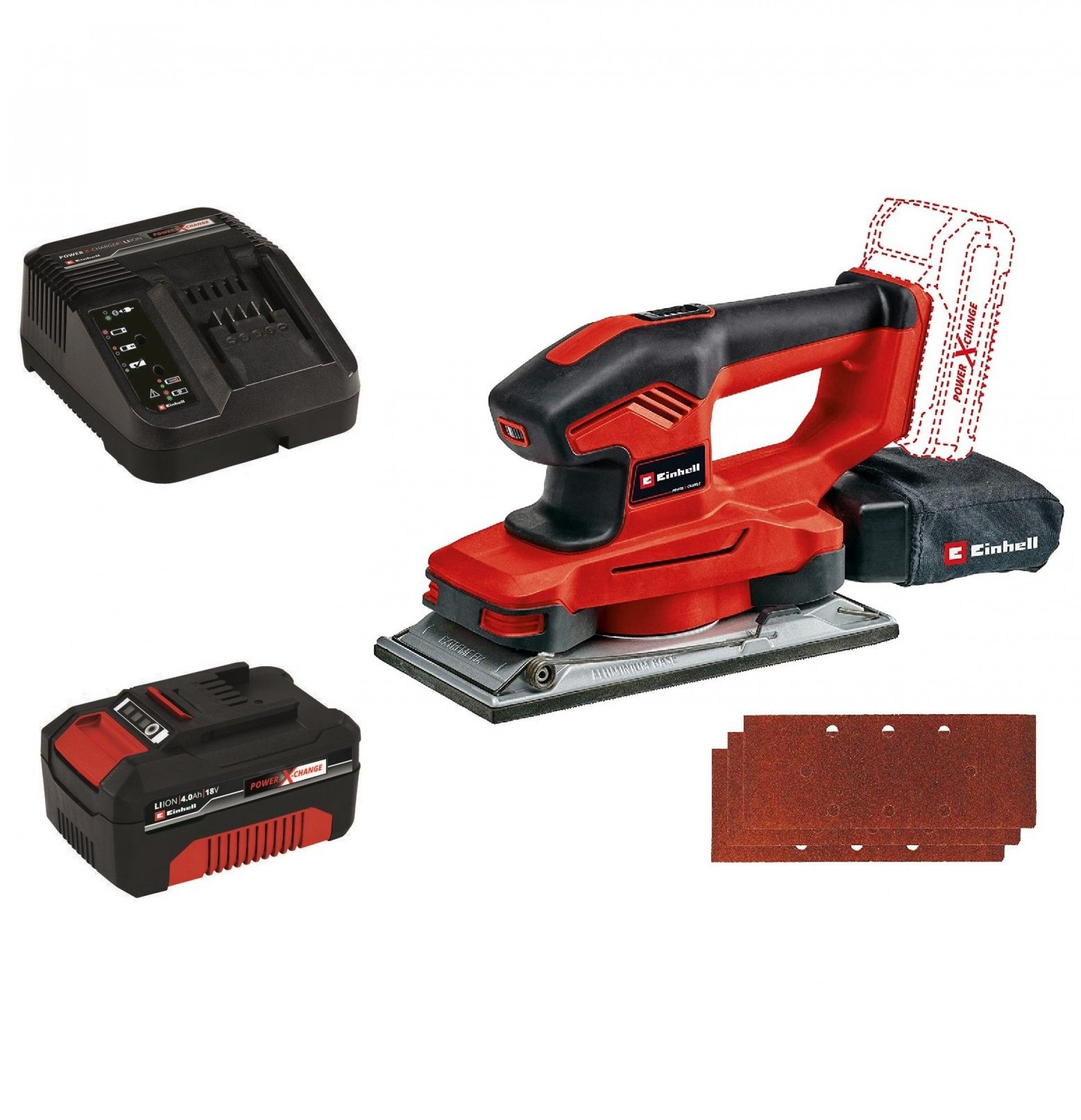 LIXADORA ORBITAL TE-OS 18/230 LI SOLO + STARTER KIT 4.0AH EINHELL