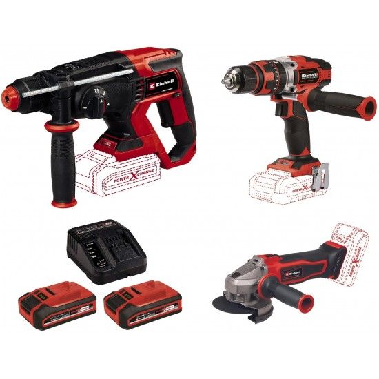 Kit TE-TK 18/3 LI +2 Aparafusadora + rebarbadora + Martelo ligeiro ref� 4257242 EINHELL