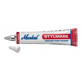 Tubo marcador metal 3mm branco ref 345580 Stylmark