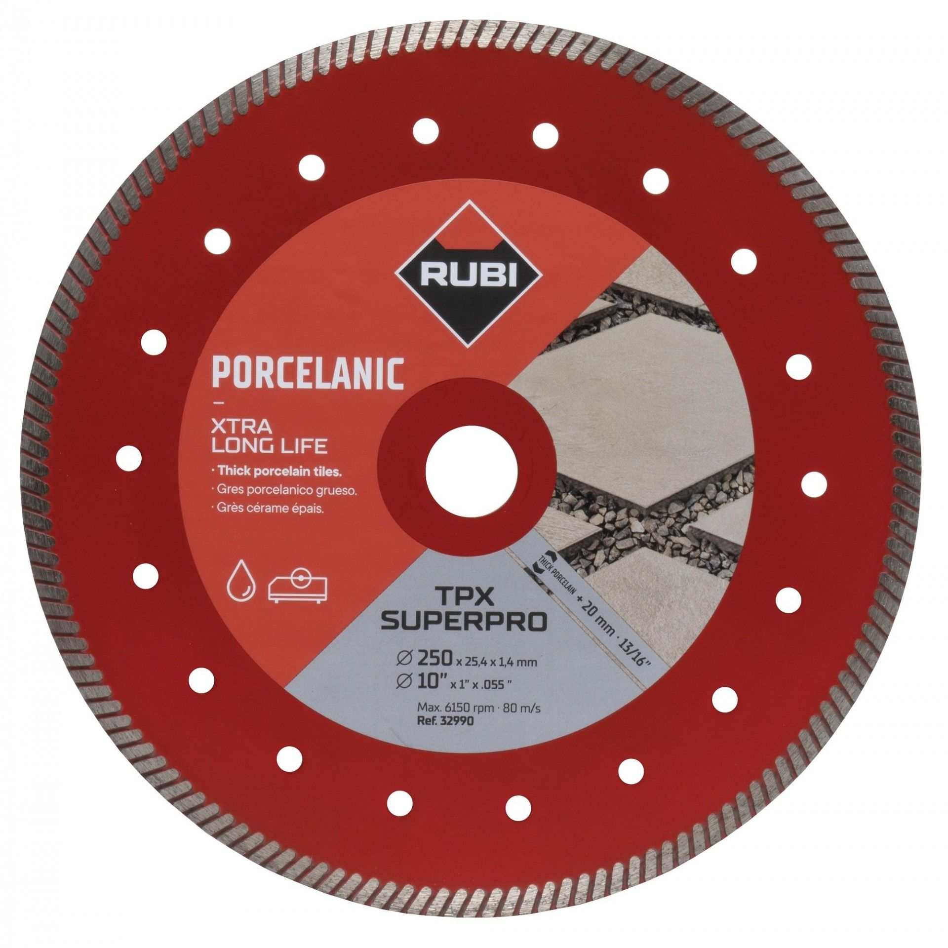 Disco Diamante Grés porcelanico TPX-250 SuperPro refª 32990 RUBI