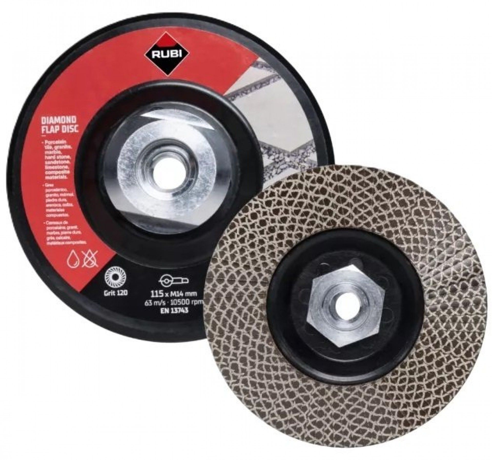 Disco diamantado lamelado 115mm Gr100/120 refª 32927 RUBI