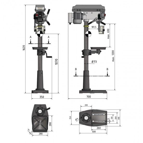 Engenho de furar DQ 25 refª 3191047 OPTIMUM Engenho de furar DQ 25 refª 3191047 OPTIMUM