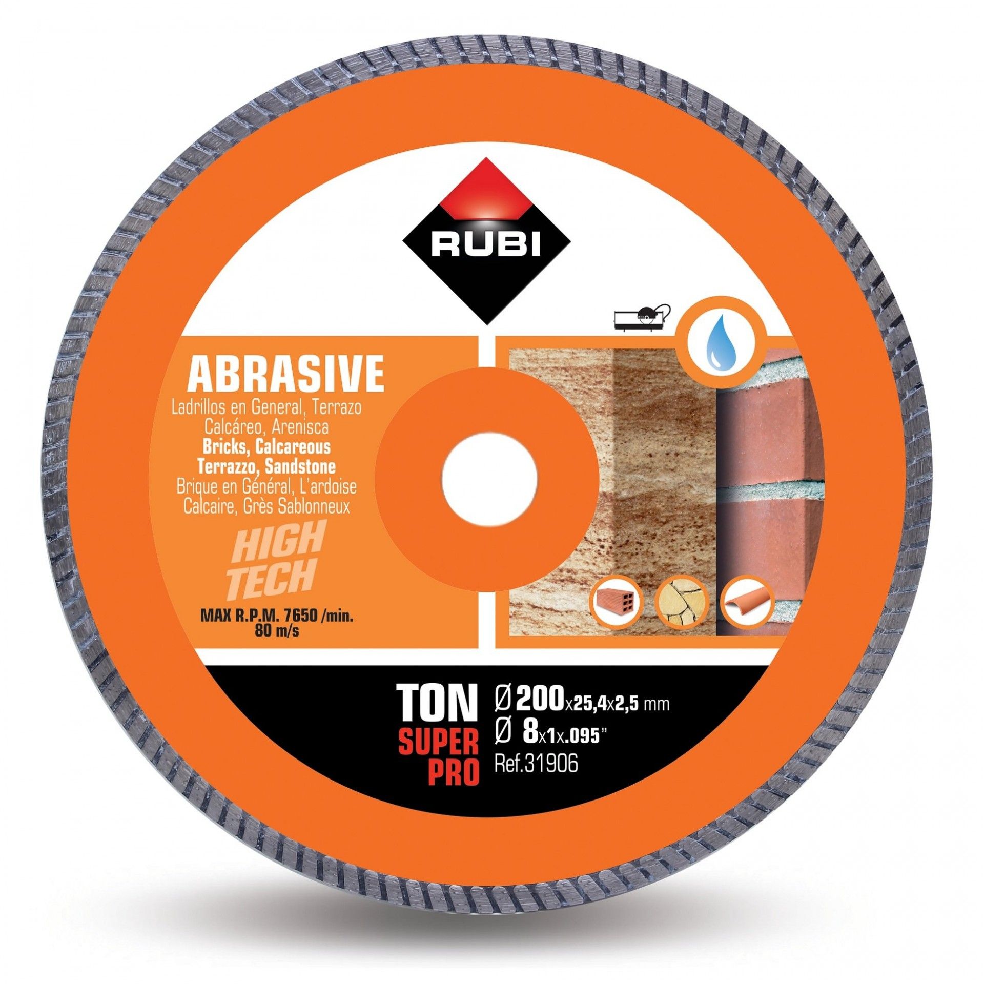 DISCO DIAMANTADO TURBO TON-200 SUPERPRO 31906 RUBI