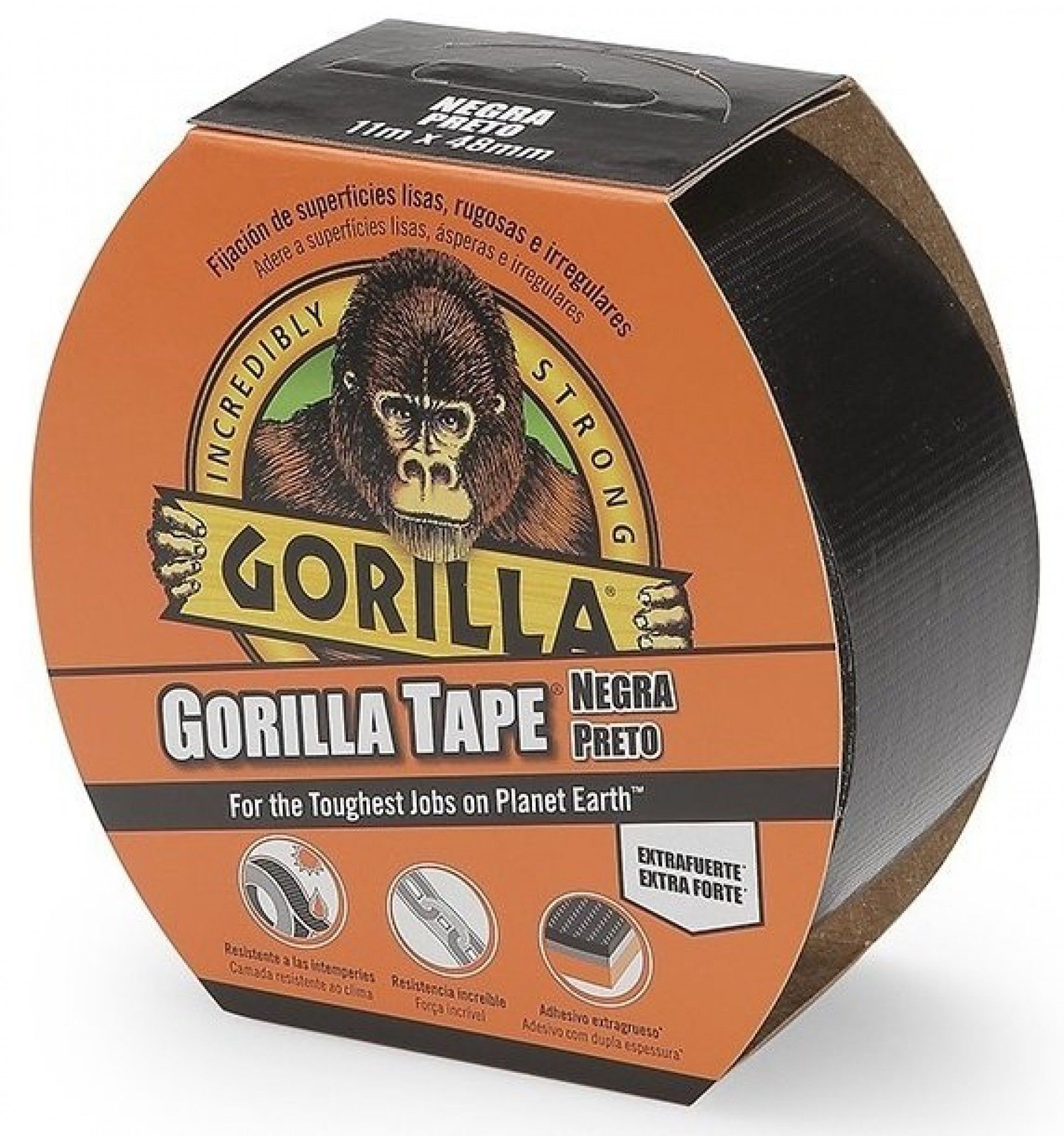 Fita americana preta 11m x 48mm refª 3034020 Gorilla