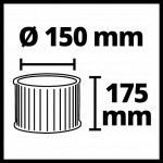 Filtro plissado classe de poeira L refª 2351126 EINHELL Filtro plissado classe de poeira L refª 2351126 EINHELL