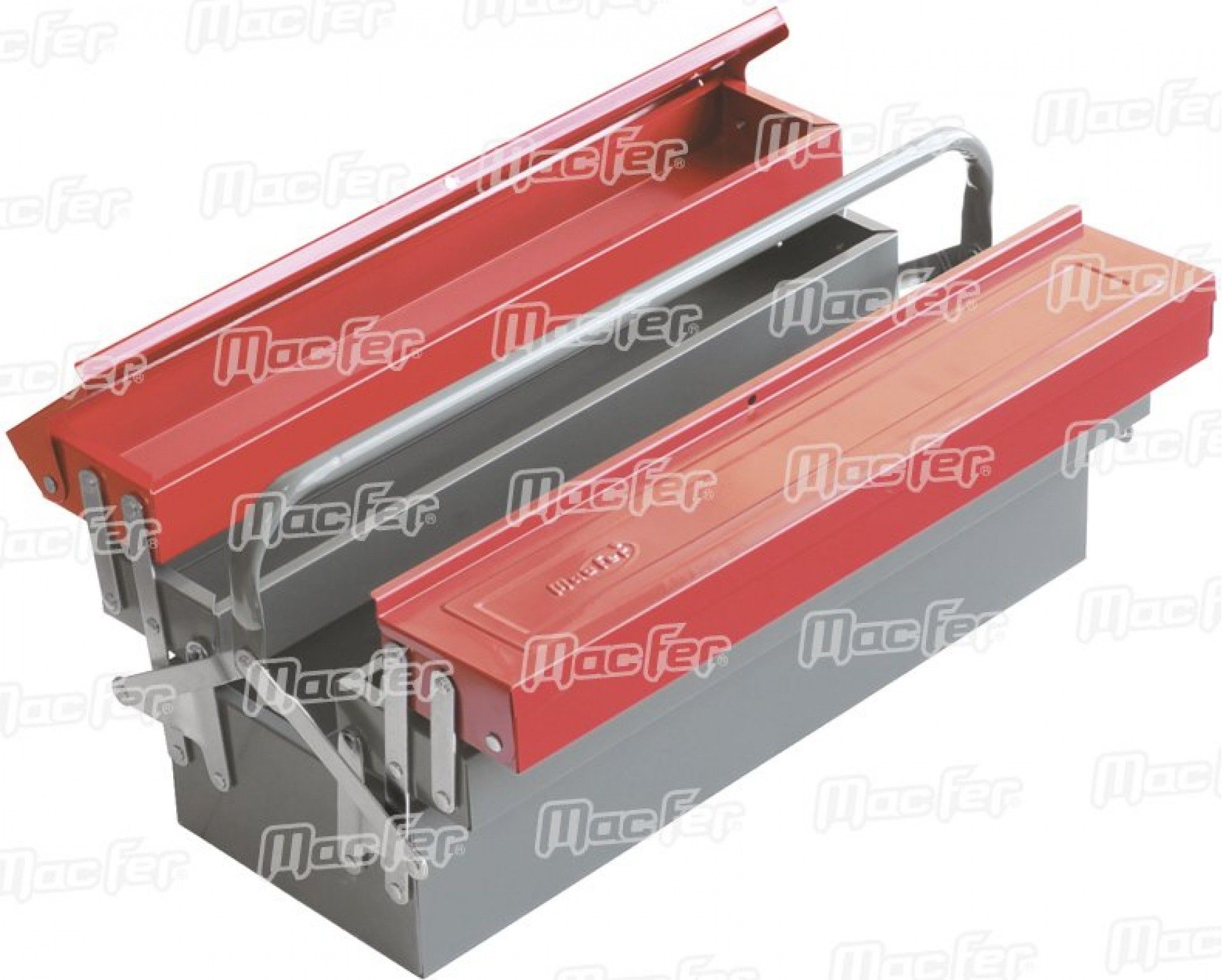 Caixa p/ ferramentas metálica MacFer CFM-5 465mm 5 div. refª 225.0016 MACFER