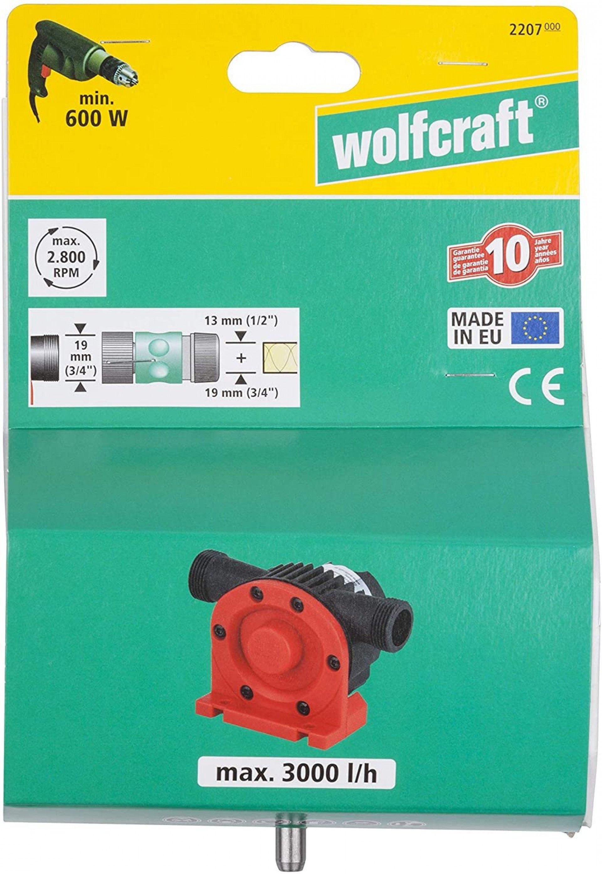 ACOPLAMENTO BOMBA 3000 L/H REF 2207000 WOLFCRAFT