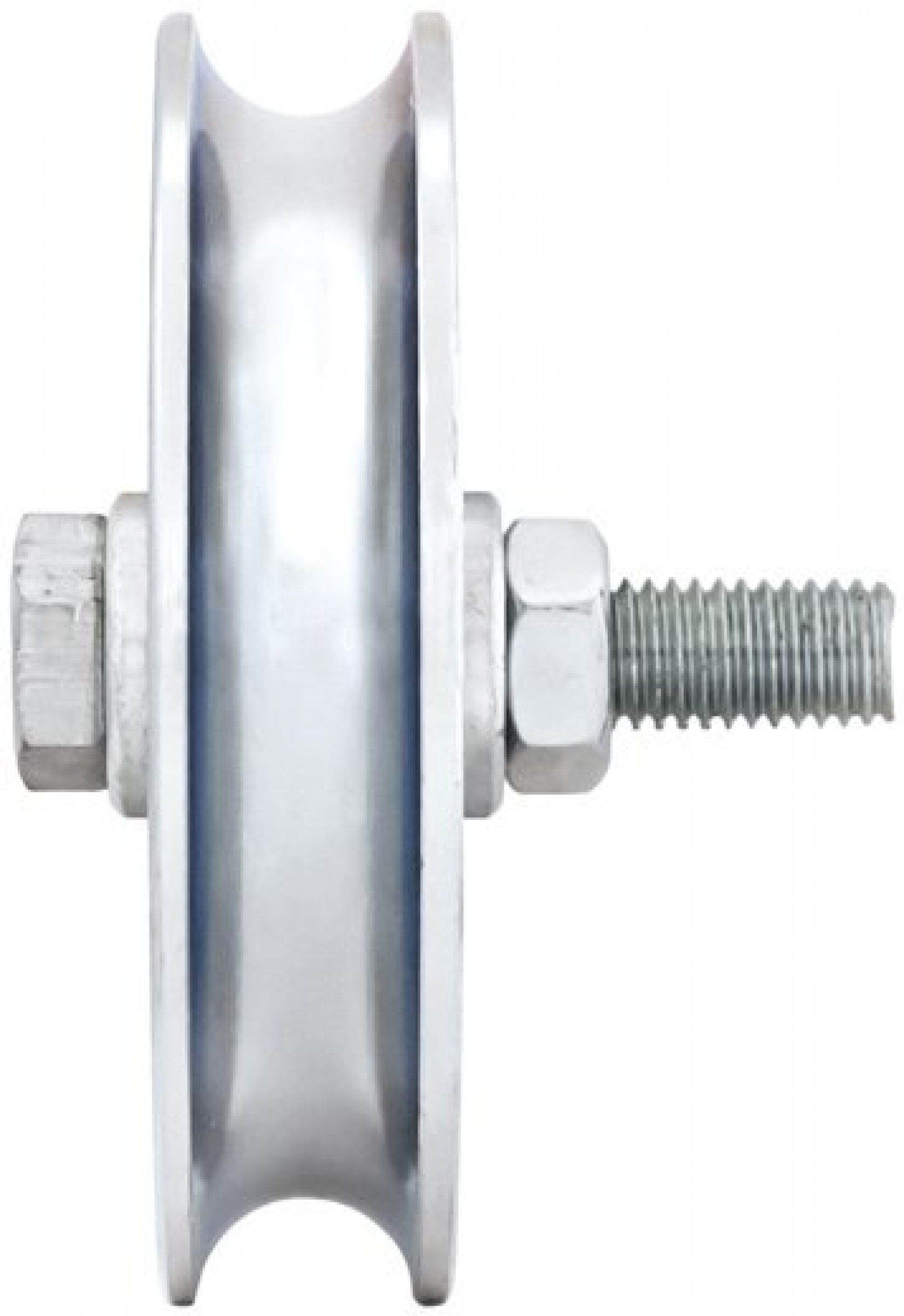 Roda "U" com parafuso 1 rolamento galvanizada U1P 60x17mm (M10 55mm) refª 206.0003 MACFER