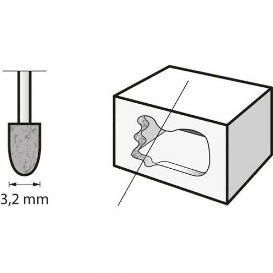 DREMEL Pedra de esmerilar de carboneto de silcio, de 3,2 mm ref 26153322JA
