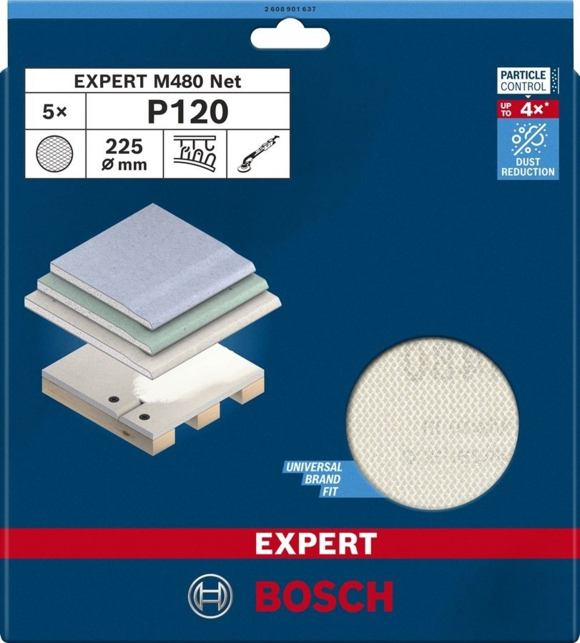 Lixas de rede Expert 225mm Gr120 5pç refª 2.608.901.637 BOSCH