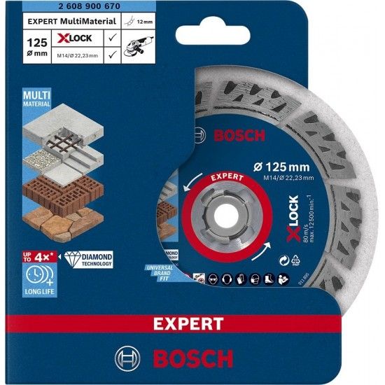 Disco diamante X-LOCK EXPERT MultiMaterial, 125x22,23x2,4mm REF 2.608.900.670 BOSCH