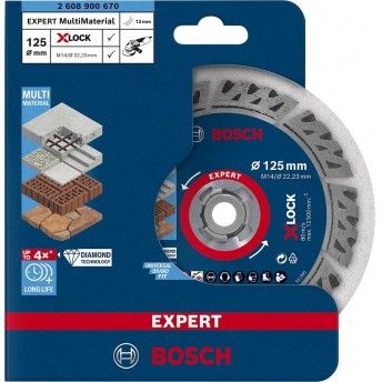 Disco diamante X-LOCK EXPERT MultiMaterial, 125x22,23x2,4mm REF 2.608.900.670 BOSCH