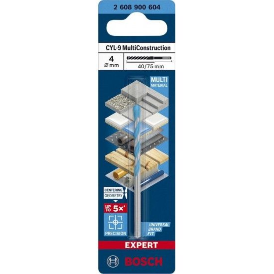 Broca EXPERT CYL-9 MultiConstruction 4 x40 x75 mm REF 2.608.900.604 BOSCH