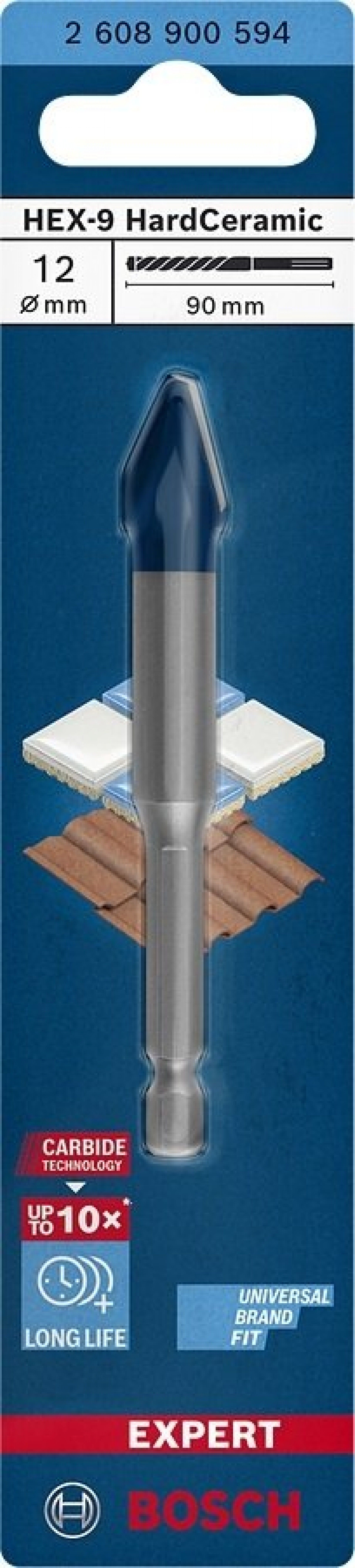 Broca EXPERT HEX-9 HardCeramic 12x90mm REF 2.608.900.594 BOSCH