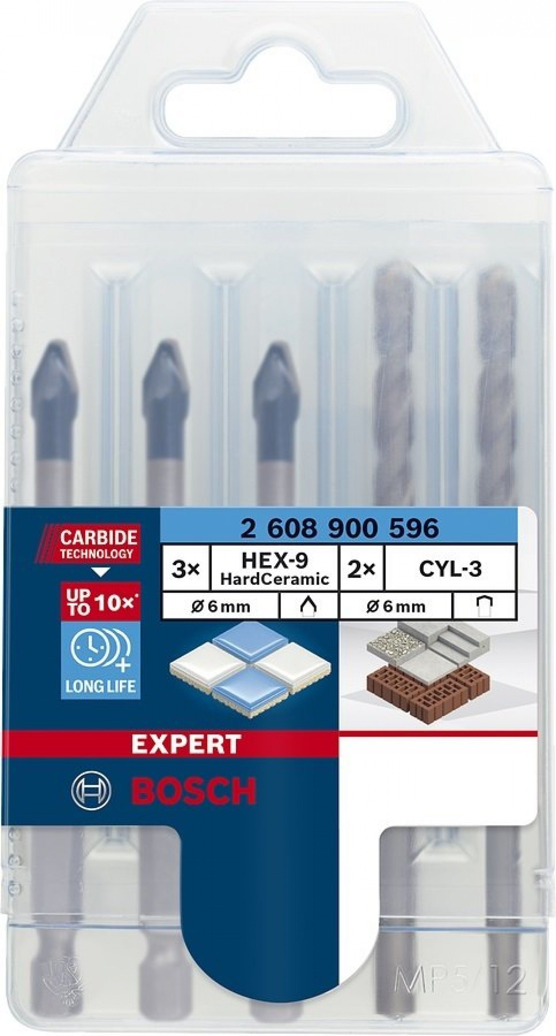 KIT brocas HardCeramic 6mm REF 2.608.900.585 BOSCH