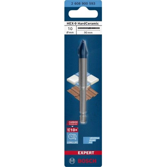 Broca EXPERT HEX-9 HardCeramic 10x90mm REF 2.608.900.593 BOSCH