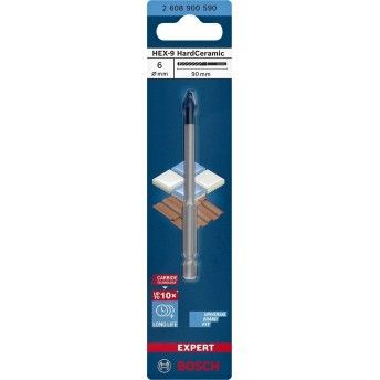 Broca EXPERT HEX-9 HardCeramic 6x90mm REF 2.608.900.590 BOSCH