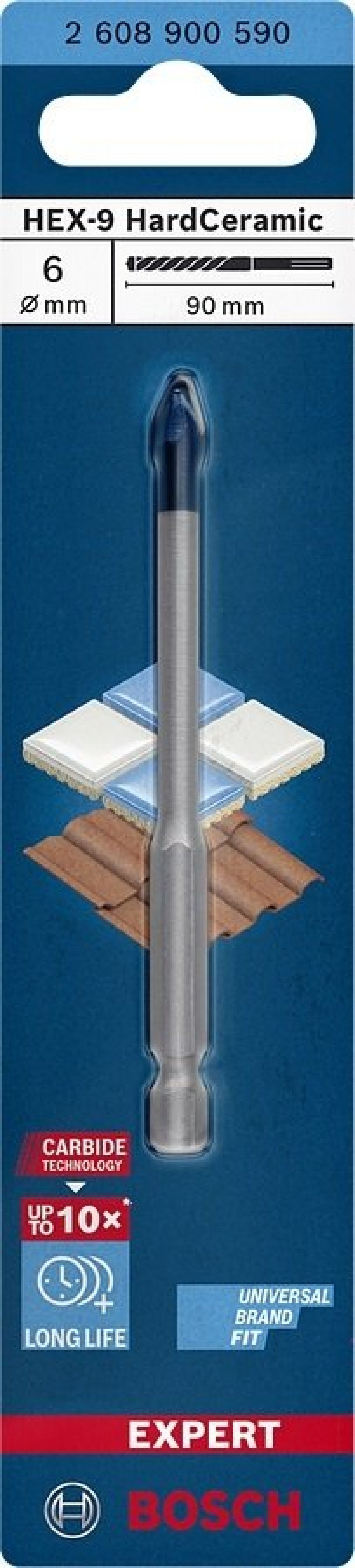 Broca EXPERT HEX-9 HardCeramic 6x90mm REF 2.608.900.590 BOSCH