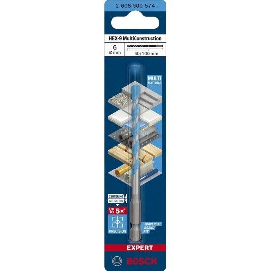 Broca EXPERT HEX-9 MultiConstruction 6x60x100mm REF 2.608.900.574 BOSCH