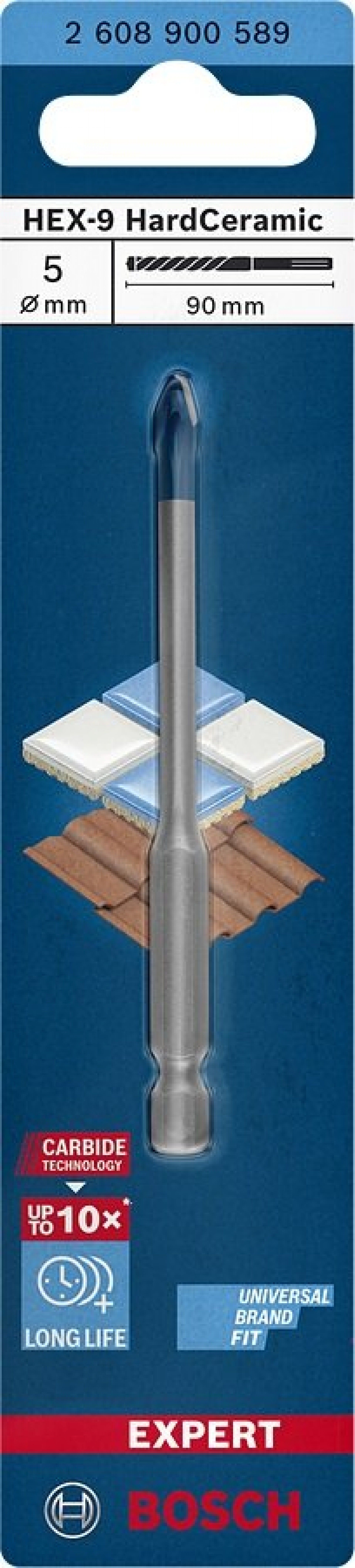 Broca EXPERT HEX-9 HardCeramic 5x90mm REF 2.608.900.589 BOSCH