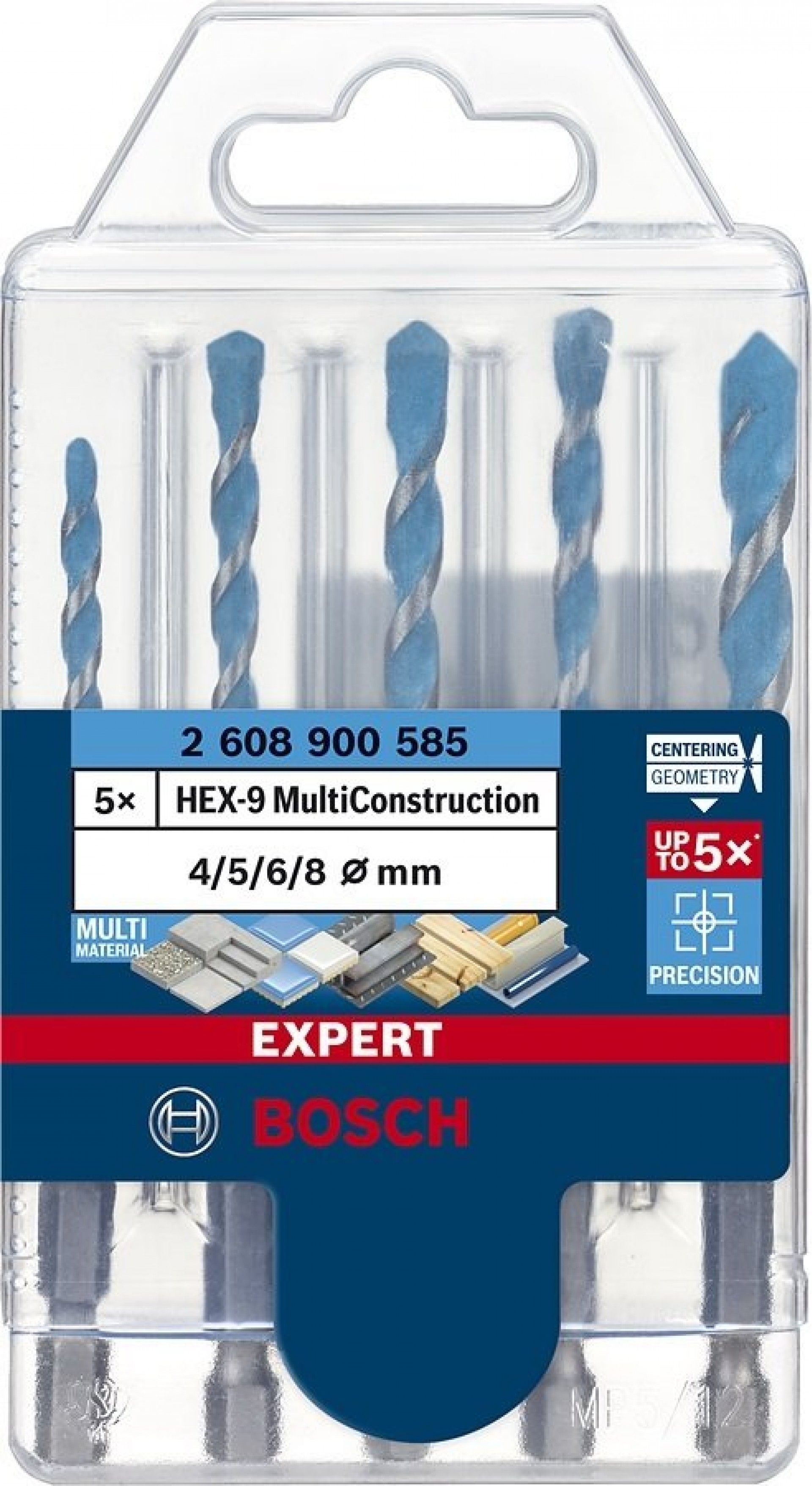 KIT brocas EXPERT HEX-9 MultiConstruction, 4/5/6/6/8mm REF 2.608.900.585 BOSCH
