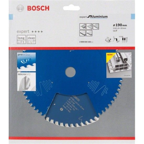 Disco Expert para aluminio 190x30x2,6 mm, 56 dentes ref 2608644102 BOSCH